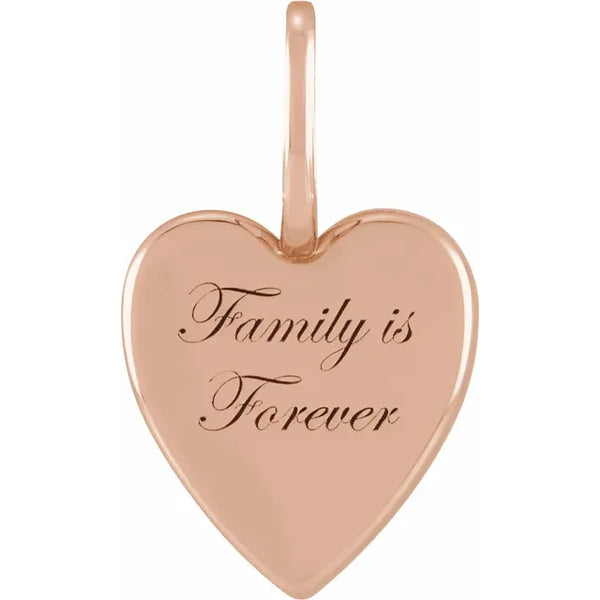 Family is Forever Heart Charm