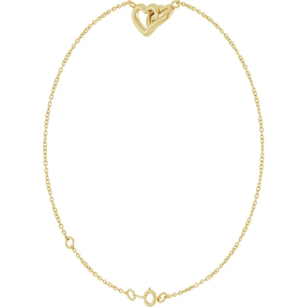 Interlocking Hearts Link Bracelet