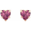Natural Pink Tourmaline Stud Earrings