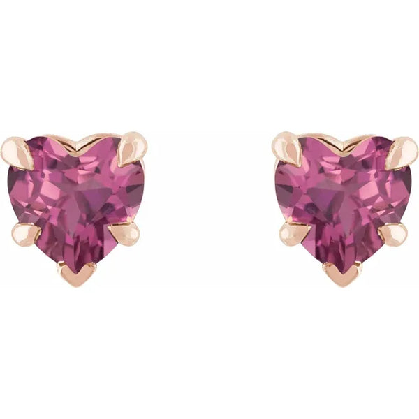 Natural Pink Tourmaline Stud Earrings
