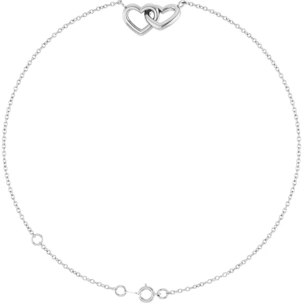 Interlocking Hearts Link Bracelet