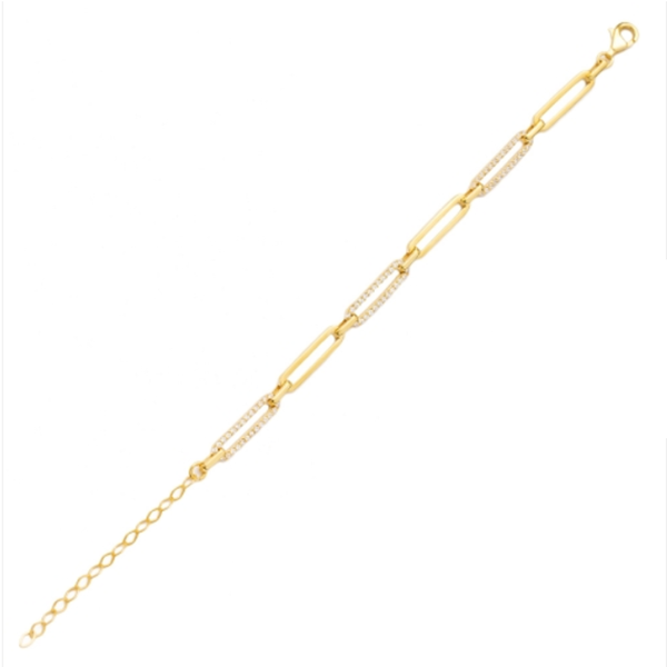 Oval & Pave Link Bracelet