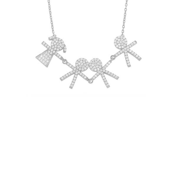 Three Boys One Girl Kids Necklace