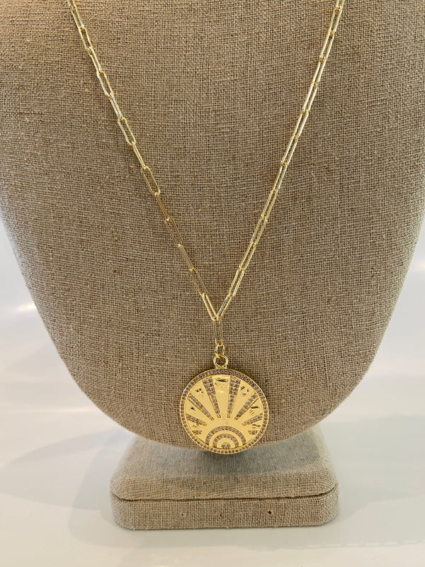 Paperclip Charm Necklace - Long