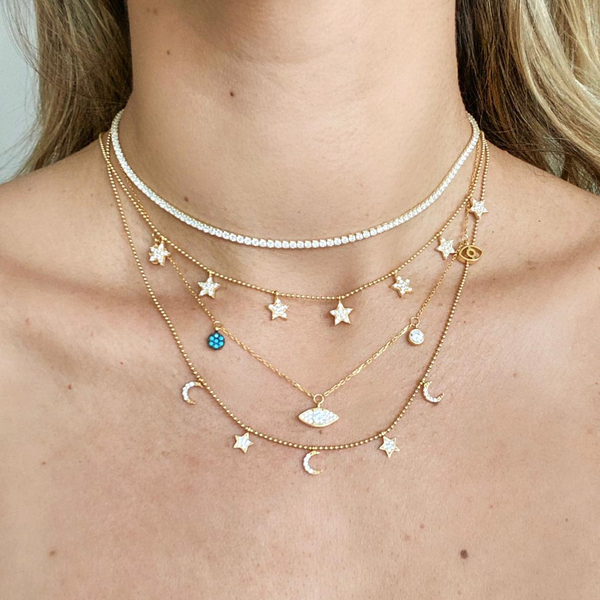 White Crystal Tennis Choker