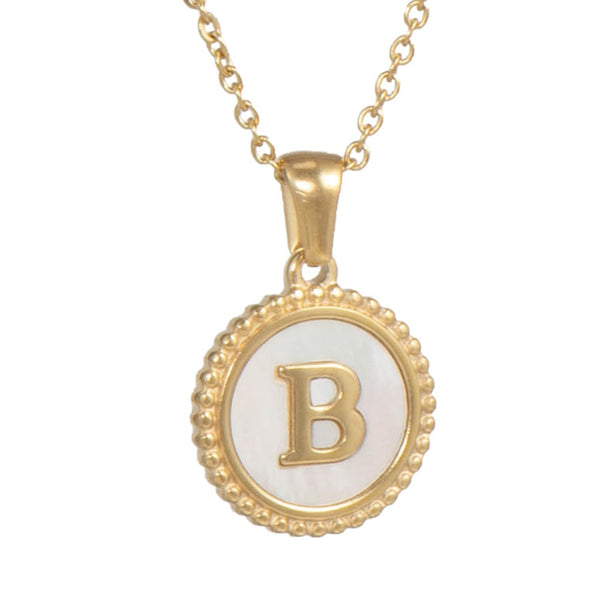 Mother Pearl Initial Necklace