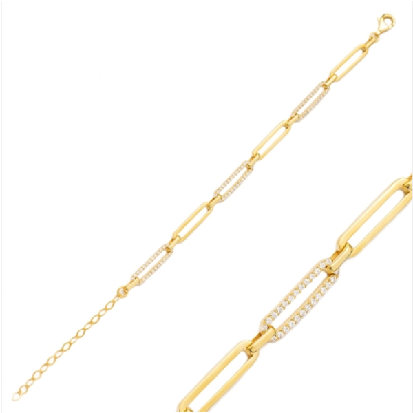 Oval & Pave Link Bracelet