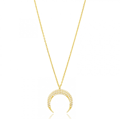 Minimalist Moon Pendant Necklace