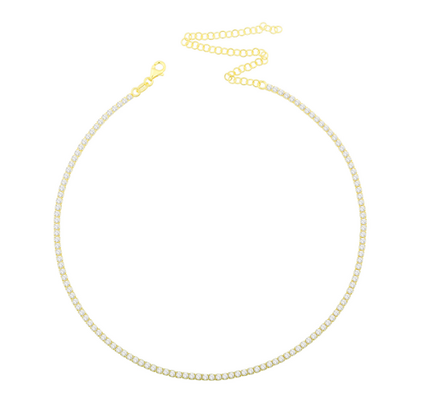 White Crystal Tennis Choker