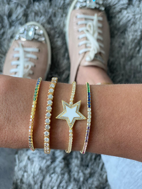 Rainbow Tennis Star Bracelet