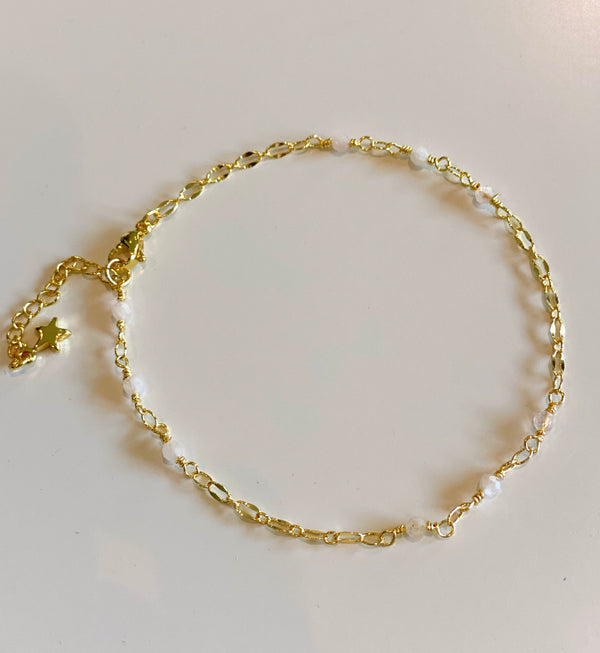 Roze Quartz Love Anklet