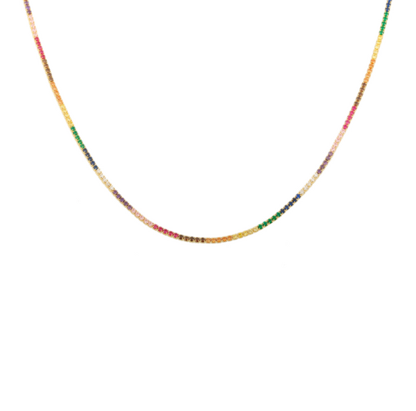 Rainbow Crystal Tennis Choker