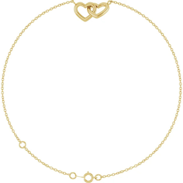 Interlocking Hearts Link Bracelet