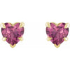 Natural Pink Tourmaline Stud Earrings
