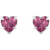 Natural Pink Tourmaline Stud Earrings