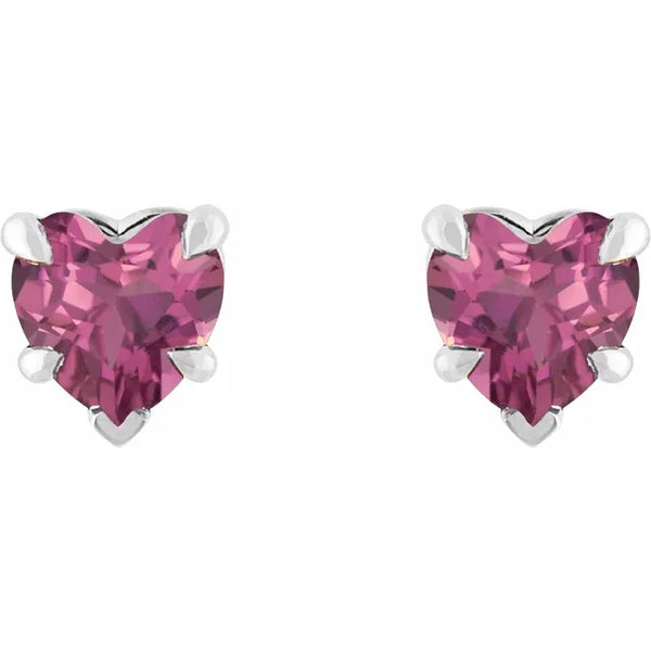 Natural Pink Tourmaline Stud Earrings