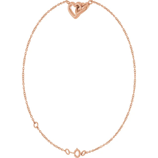 Interlocking Hearts Link Bracelet