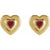 14K Yellow Heart Stud Earrings
